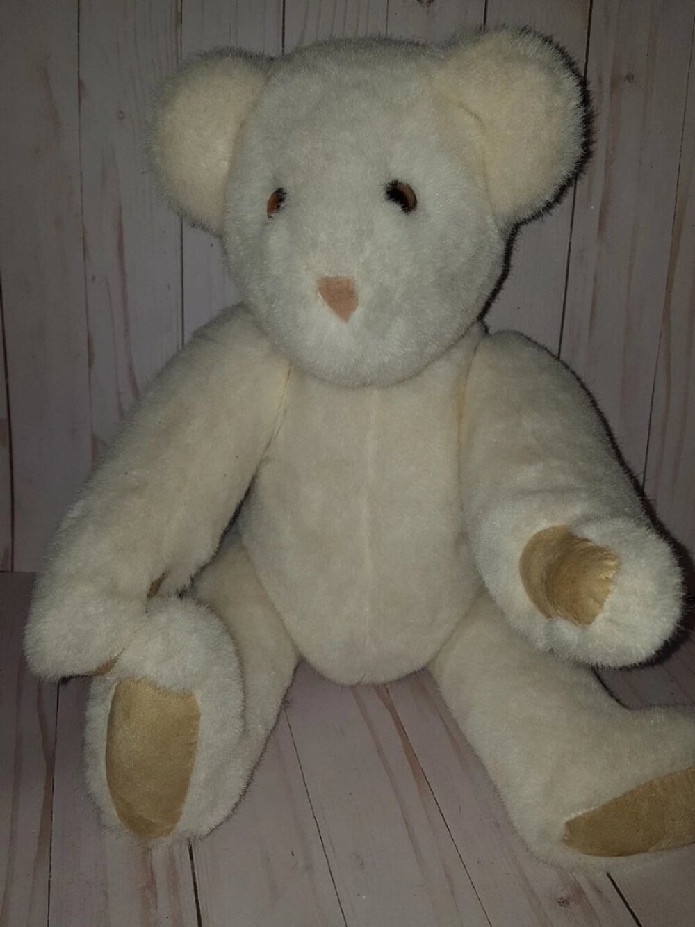 THE VERMONT TEDDY BEAR CO Vintage 1992 cream Bear Jointed 21" plush
